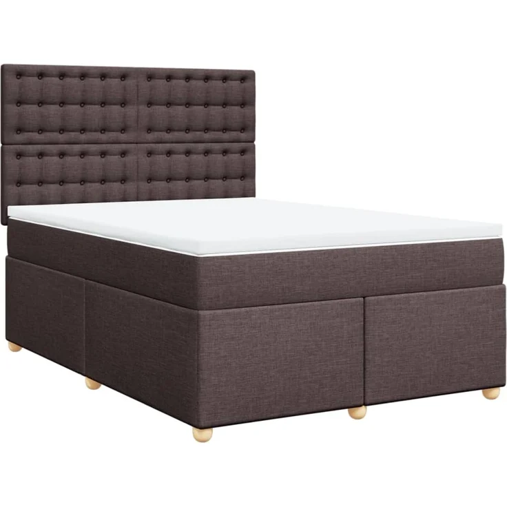 vidaXL Boxspringbett mit Matratze Dunkelbraun 140x190 cm Stoff 3293592 – Bild 3