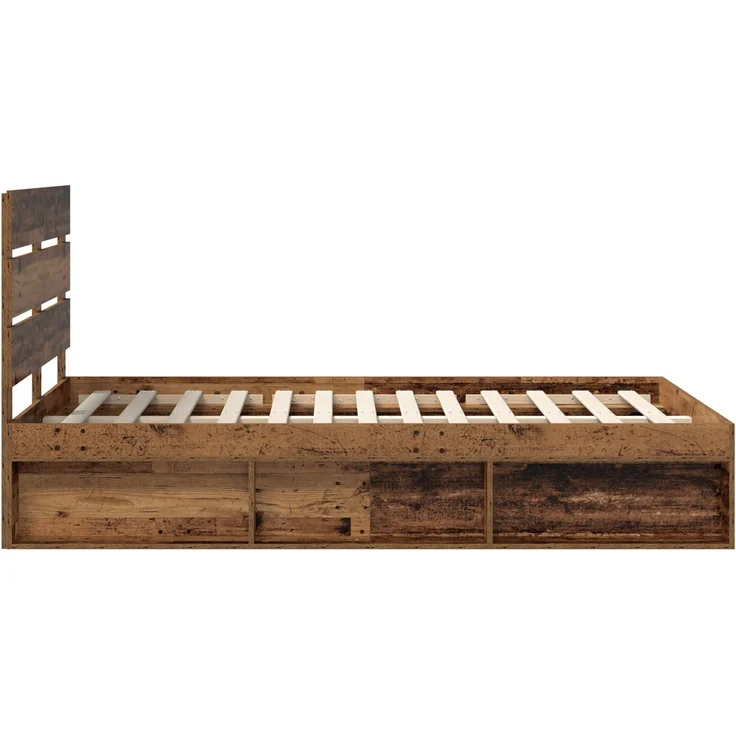 vidaXL Bettrahmen Altholz 120 x 200 cm Massives Kiefernholz 3411766 – Bild 7