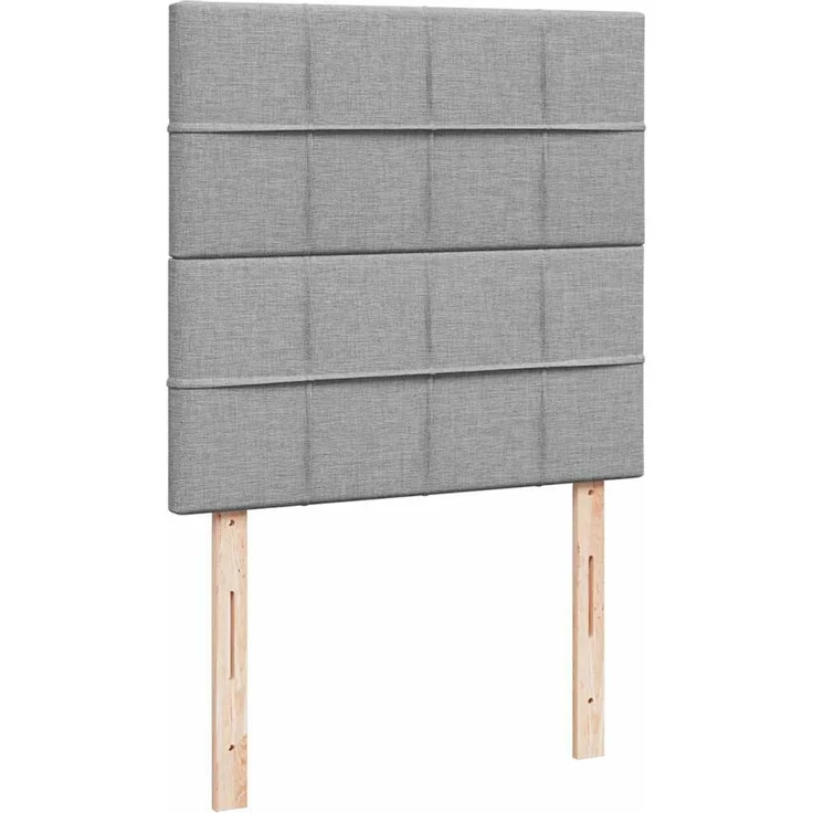 vidaXL Ottoman-Bett mit Matratze & LEDs Hellgrau 100x200 cm Stoff 3313982 – Bild 8