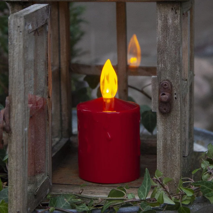 LED-BLOCKLEUCHTE PAULA / 11,5 cm / BATTERIE / Sensor / Innen-/Außenbereich / rot – Bild 2