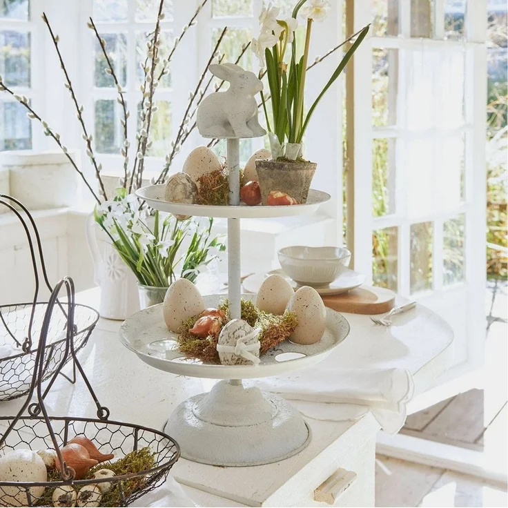Mirabeau Etagere Eier-Etagere Delixor antikweiß, Eisen – Bild 3