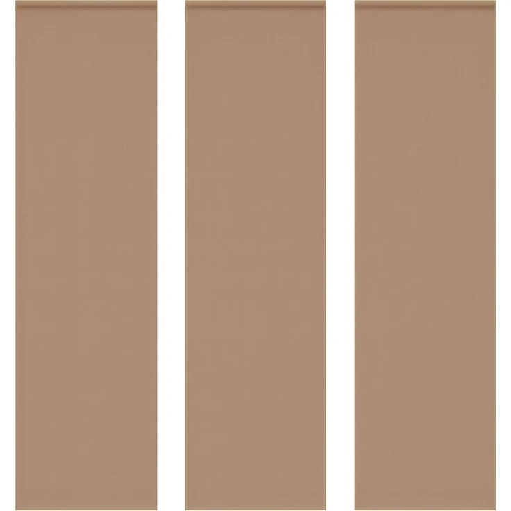 Flächenvorhang mit Klettband, Paneelwagen und Schleuderstab, ( BxL ) 60x245 cm in , blickdichte Schiebegardine mit Klett in vielen Farben Hellbraun – Bild 3