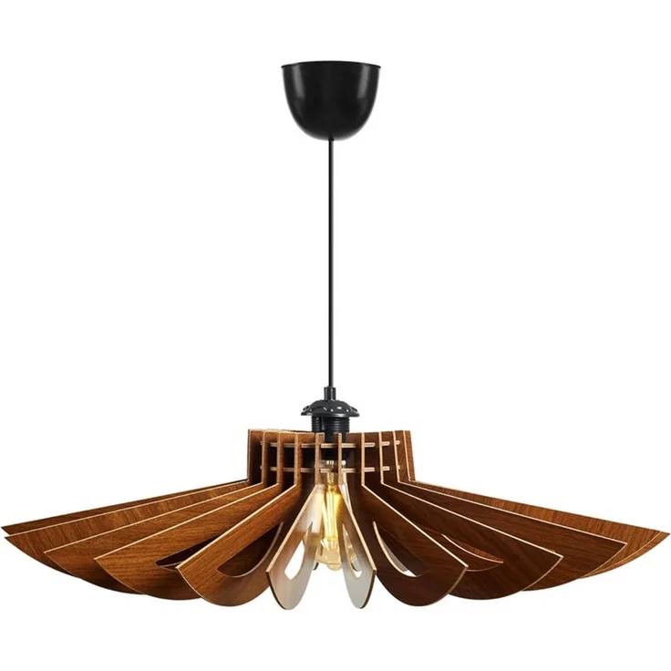 KAWOLA Hängelampe CERVINO Holz walnuss 50 x 68 x 68 cm – Bild 3