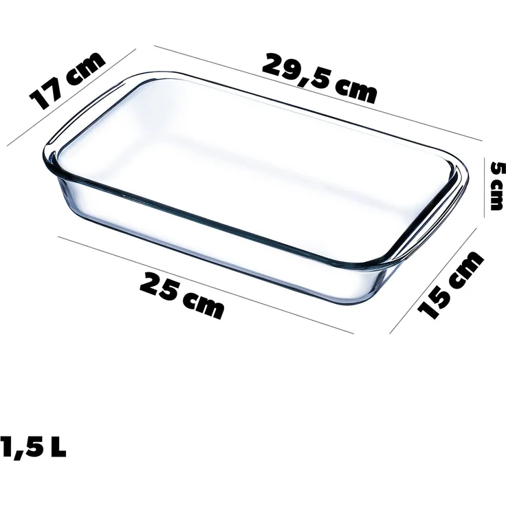 KADAX rechteckige Auflaufform aus Glas, 3-delig, Spülmaschinenfeste Gasbackformen (2.2 + 1.5 + 1 L) – Bild 4