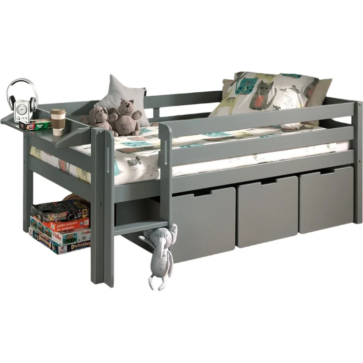 Kojenbett Karolina 208x105x83 Kinderbett Massivholz Grau – Bild 1