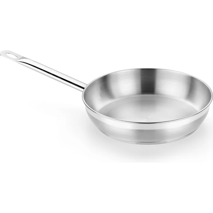 BRA Professional Bratpfanne, 30 cm, Edelstahl 18-10, dreifacher Diffusorboden ohne Antihaftbeschichtung, Vollinduktionsboden, ergonomischer Griff aus Edelstahl, Silver