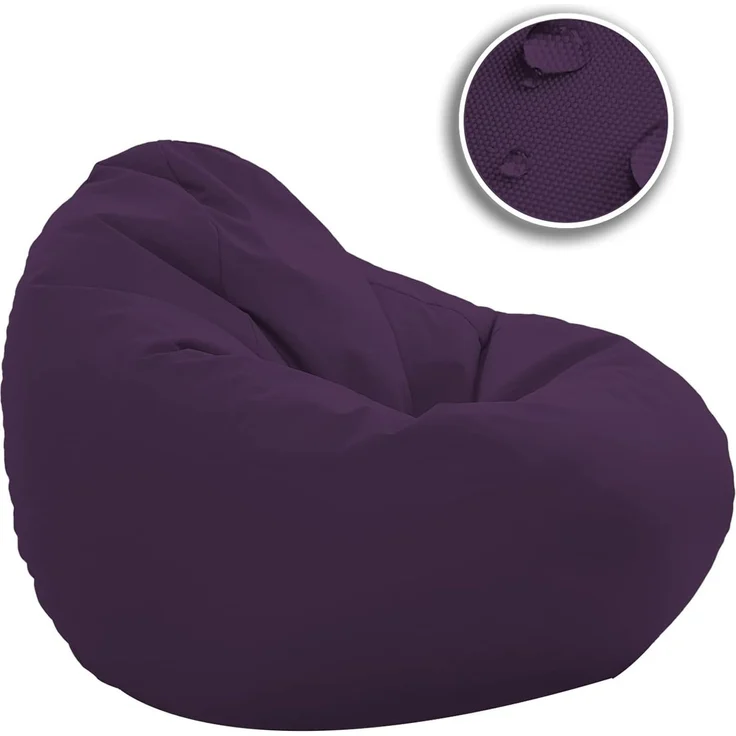 HomeIdeal - Sitzsack XXL Bodenkissen für Erwachsene & Kinder - Geeignet für Gaming oder Entspannen - Indoor wie Outdoor da er Wasserfest ist - mit EPS Perlen, Farbe:Lila, Größe:XXXL – Bild 9