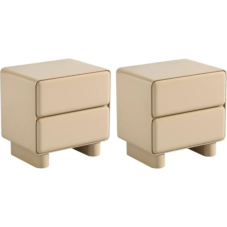 Vente-unique - AUNELA Nachttisch Holz, Platte Beige - B 42,5 cm x H 56,5 cm x L 56,5 cm – Bild 4