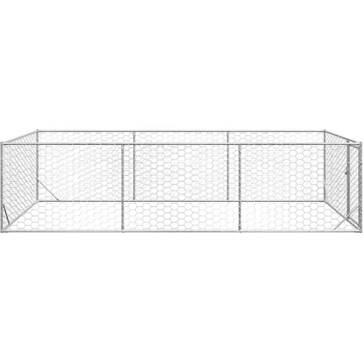 vidaXL Outdoor-Hundezwinger mit Tür 2 x 4 x 1 m Verzinkter Stahl 4105412 – Bild 4