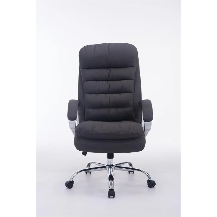 DELUKE® Bürostuhl SOUK Stoff - 116x68x77, Dunkelgrau Stoff Metall in Chromoptik Gestell ergonomische Bürostühle Homeoffice Stuhl mit Rollen – Bild 2