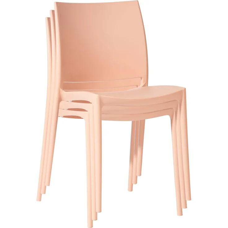 CLP 2er Set Gartenstühl Meton mit Lehne stapelbar wetterfest UV-beständig bis 150 kg,pfirsich – Bild 5