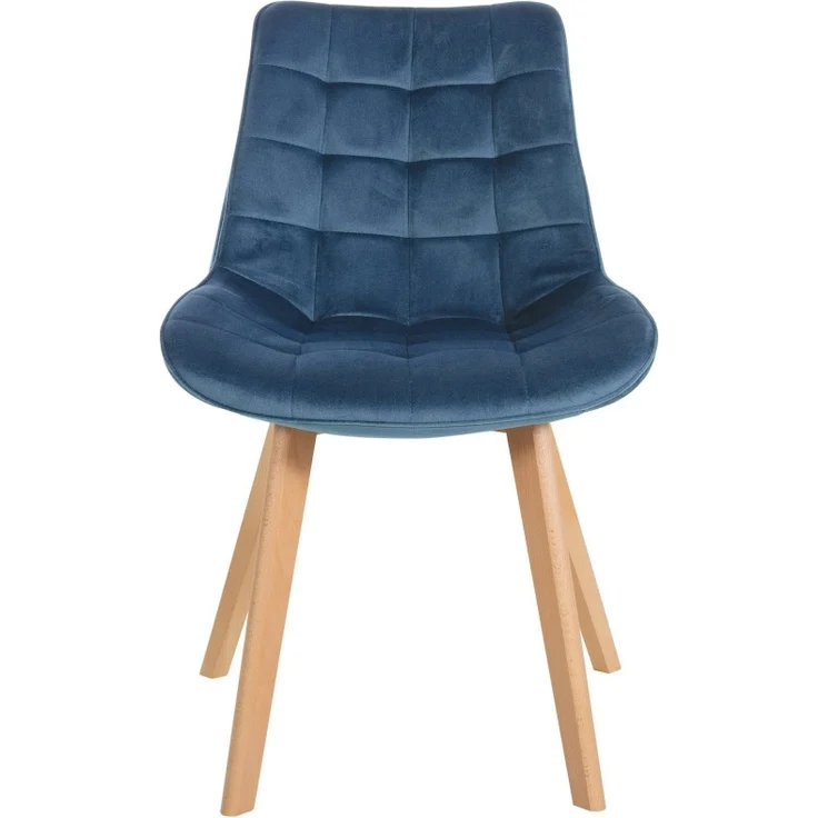 CLP 2er Set Esszimmerstühle Brook mit Samtbezug,blau – Bild 3