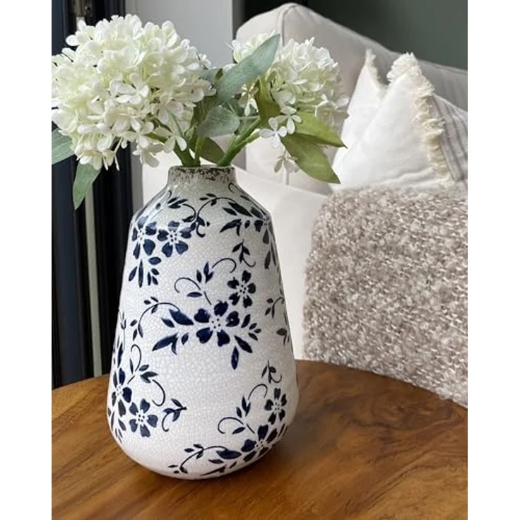 Blumenvase MARONEIA 20 cm Steinzeug Weiß – Bild 6