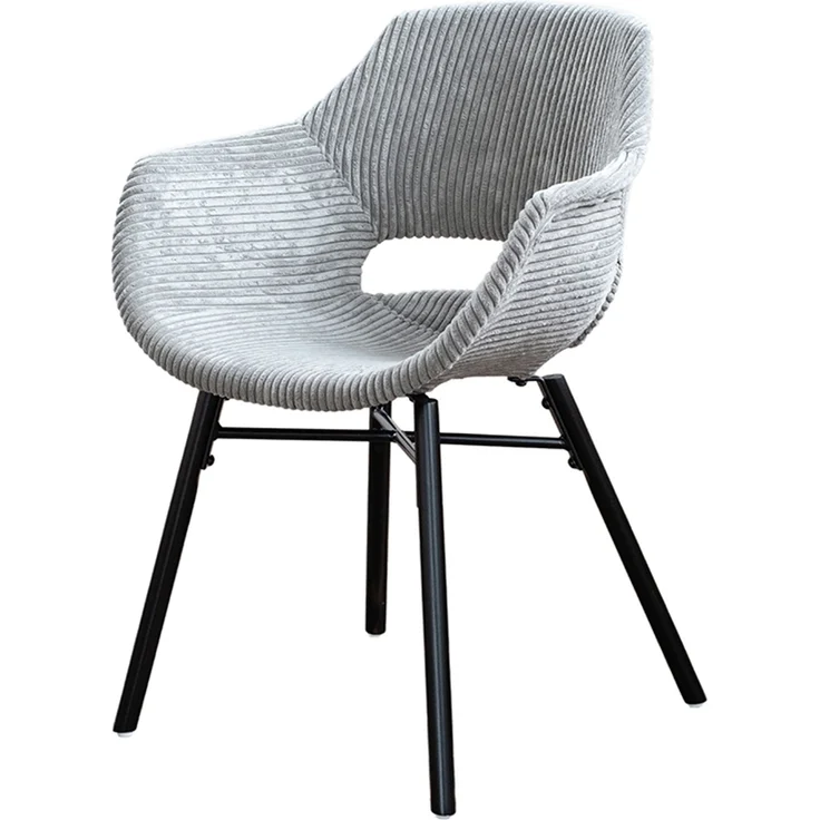 KAWOLA Stuhl ZAJA Esszimmerstuhl Cord grau 82 x 59 x 57 cm – Bild 3