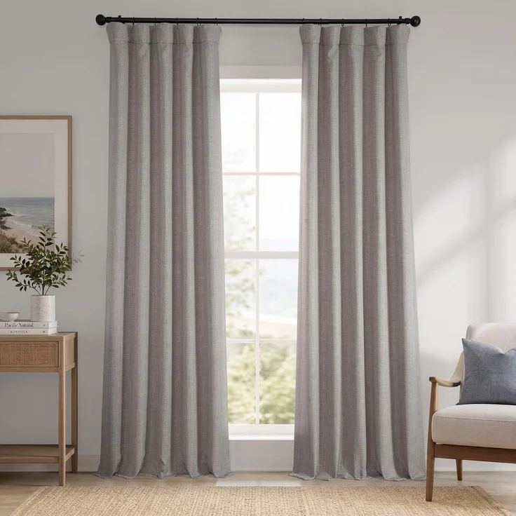 HPD Half Price Drapes Verdunkelungsvorhänge aus Leinenimitat, 274 cm lang, luxuriöse Leinenvorhänge für Schlafzimmer und Wohnzimmer (1 Paneel), 127x274 cm, Ton