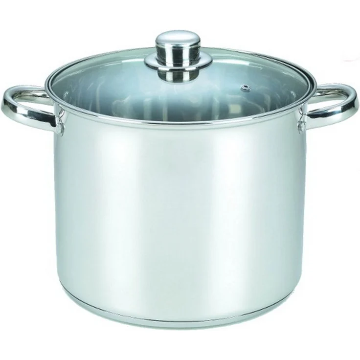 MICHELINO Edelstahl-Großraumtopf 21 Liter mit Glasdeckel und Dampfabzug 10285