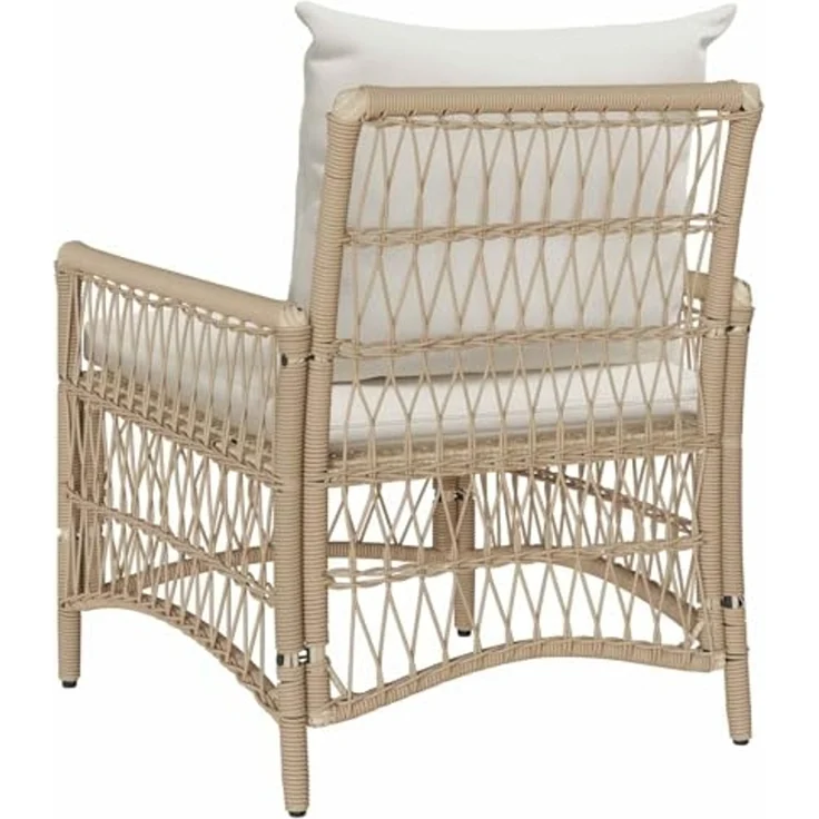 vidaXL Gartenstuhl mit Kissen Beige 73 x 61 x 77 cm Poly-Rattan 42006221 – Bild 7