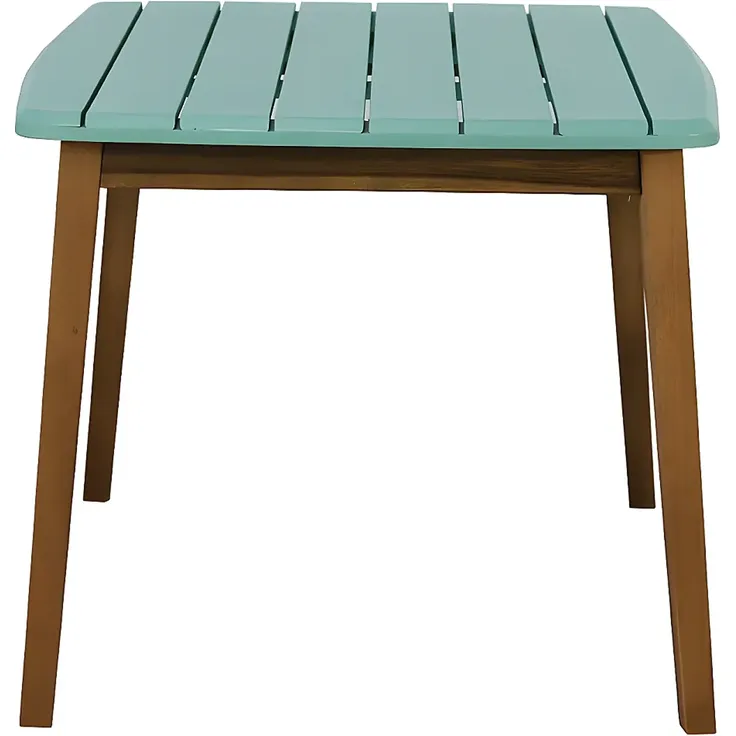 Vente-unique - GOZO Gartenessgruppe Holz, Platte BlauBlau - B 60 cm x H 50 cm x L 80 cm – Bild 4