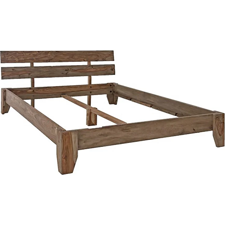 Bett Sheesham 160x20x75 grau geölt NATURE GREY #211 – Bild 1