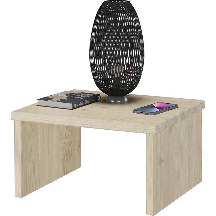 Metallfreier Nachttisch niedrig aus Fichte massiv 90.20-K6