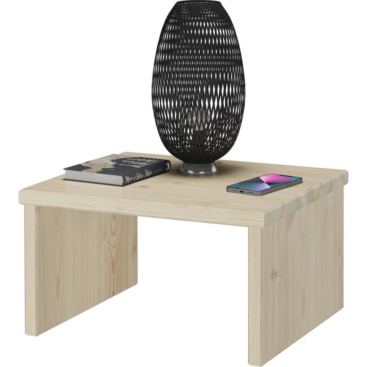 Metallfreier Nachttisch niedrig aus Fichte massiv 90.20-K6 – Bild 1