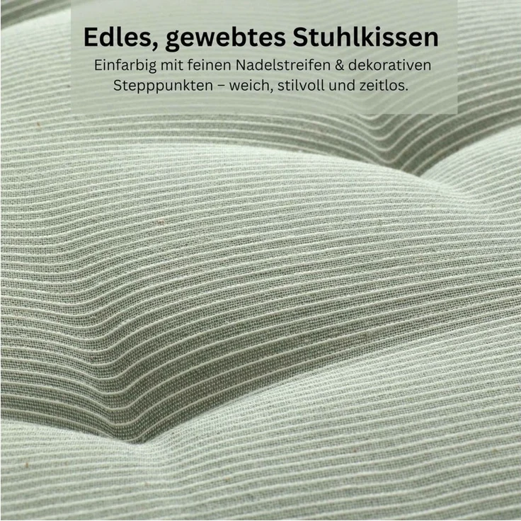 Esprit Stuhlkissen NEEDLESTRIPE Sitzkissen, 40 x 40 cm - 2er Set in Grün – Bild 2
