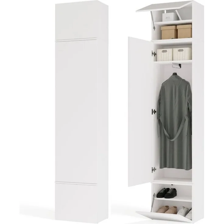 Raumhirsch Furniture Schuhschrank Garderobenschrank mit Stauraum (Maße 35 x 50 x 238 cm)