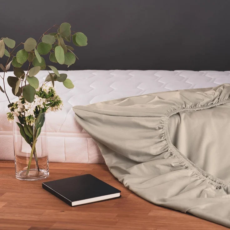 Blumtal® Baumwolle Spannbettlaken 80x200 cm Basics Jersey im 2er Set - Bettlaken 80x200 cm - OEKO-TEX zertifiziertes Spannbetttuch 80x200 cm - Matratzenbezug 80x200 cm - Leintuch - Taupe – Bild 3