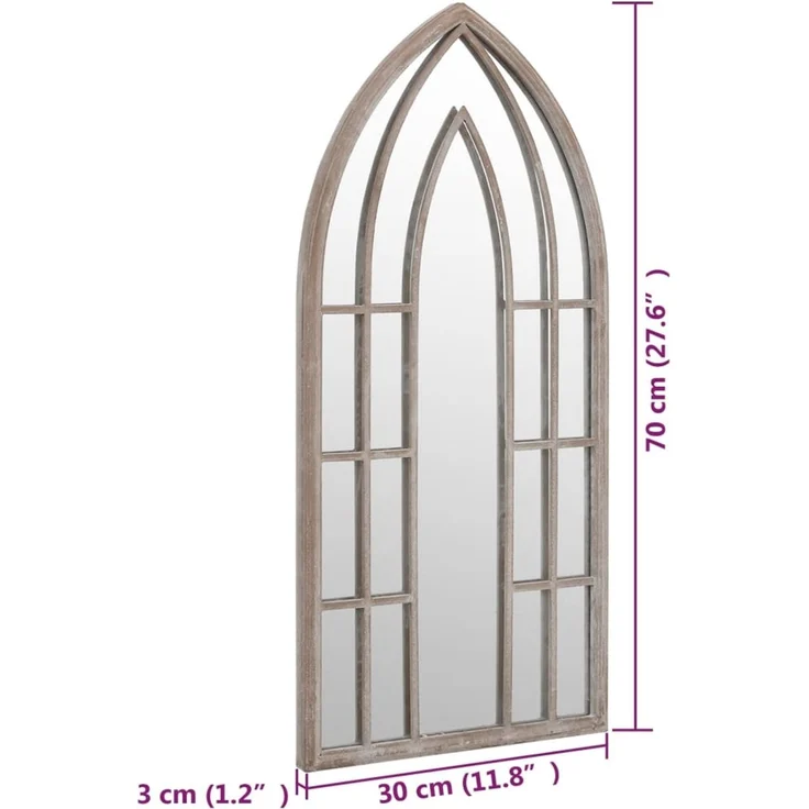 Gartenspiegel, Dekorativer Spiegel Sand 70x30 cm Eisen – Bild 6