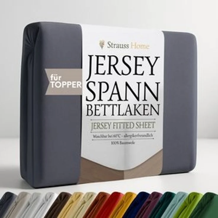 Strauss Home Spannbettlaken Premium Topper Spannbettlaken 150GSM für Matratzen-Topper 10cm Höhe, Gummizug: Rundumgummi, für Topper mit einer Höhe von 10cm, OEKO-TEX zertifiziert – Bild 6