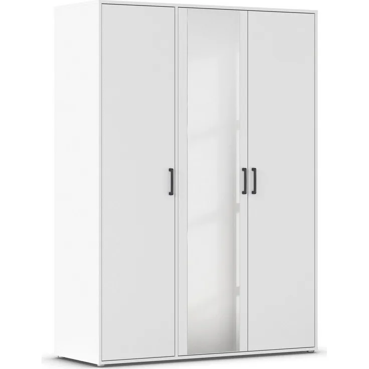 rauch Drehtürenschrank Voyager (in 3 verschiedenen Ausstattungen BASIC/CLASSIC/PREMIUM) mit modernen Griffen in Graumetallic und Spiegel