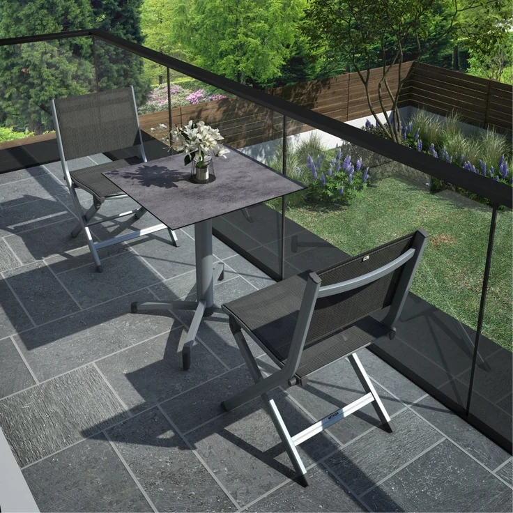 KETTLER Klappstuhl Balkonstuhl BASIC PLUS Alu silber/anthrazit 0301218-0000 – Bild 2