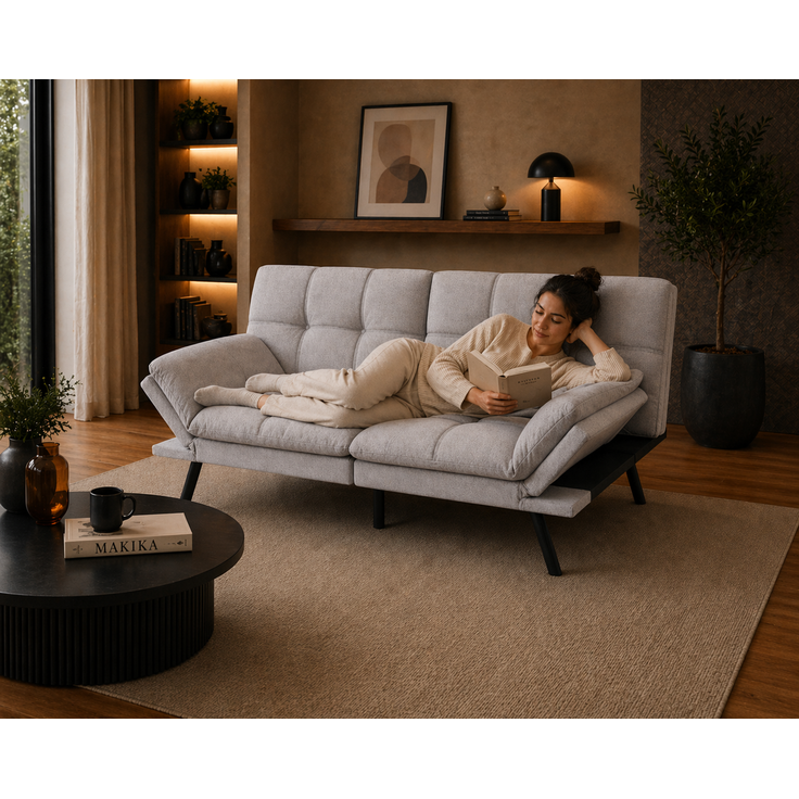 Makika 'Paul' 3-Sitzer Schlafsofa, Schaumstoff grau, 81 x 87 x 179 cm – Bild 3