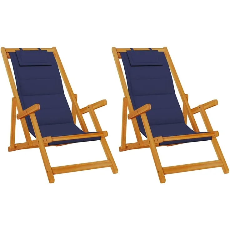 vidaXL Liegestuhl 2 pcs Braun 61.5 x 123 x 82cm Massivholz Akazie 3325143