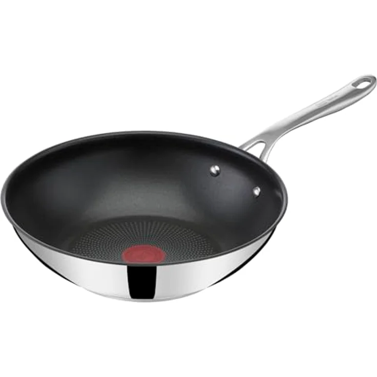 Tefal Jamie Oliver by Cook's Direct On Wokpfanne, 28 cm, Antihaftversiegelung, Thermo-Signal, genieteter Griff, induktionsgeeignet, Edelstahl, E3041934 – Bild 2