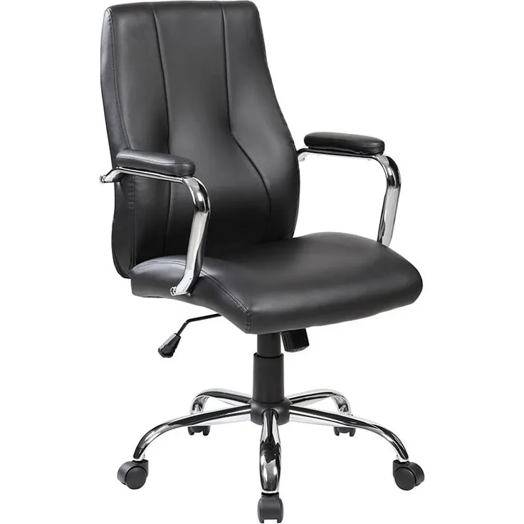 Rocada Ergonomischer Schreibtischstuhl | Bürostuhl | Stuhl mit Rollen und Armlehnen | Verstellbarer Stuhl | Schwarz