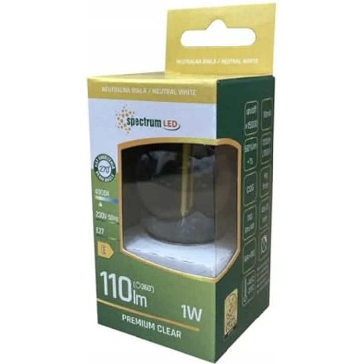 LED E27 1W 230V AC Neutralweiß FILAMENT COG 110 Lumen 300° – Bild 1