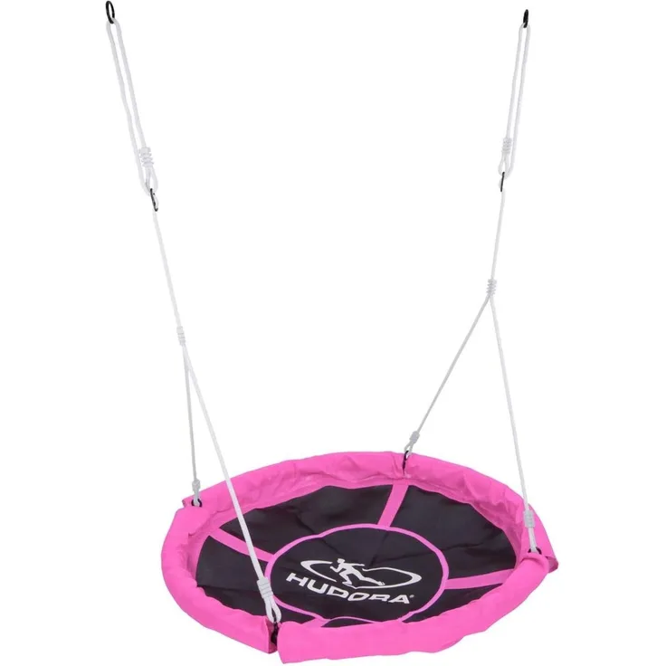 Hudora 72148 'Nestschaukel 110', ab 3 Jahren, Kunststoffgeflecht Ø 110 cm, höhenjustierbar, max. belastbar bis 100 kg, pink