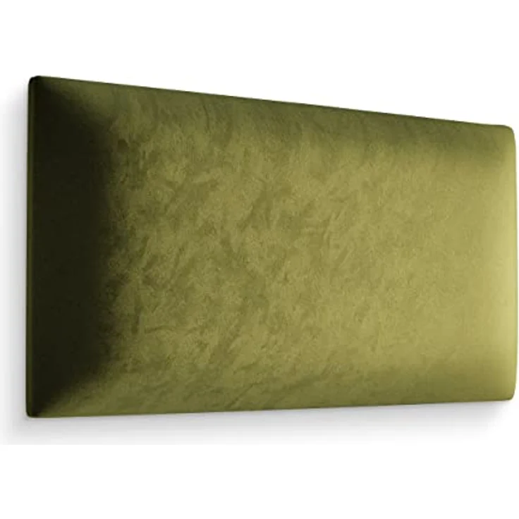 Muralo Samt Wandkissen Stoff Polsterpaneel Schlafzimmer Wohnzimmer Bett Wandpolster Bettkopfteil Lendekissen Modern Luxus Gepolstert Polster Paneel (Olivgrün, 50x40 cm) – Bild 5