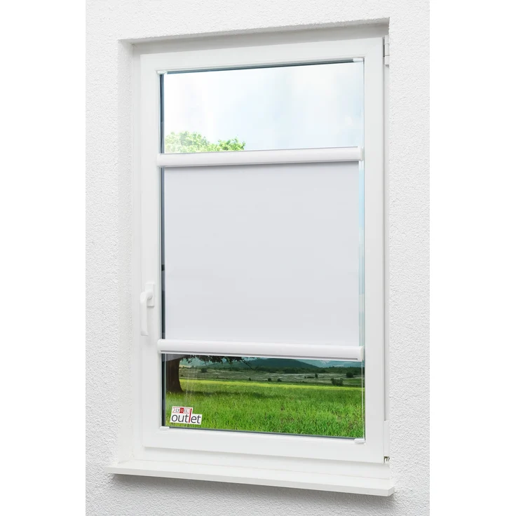 Lysel Outlet Glasleistenrollo verspannt abdunkelnd, (B x H) 65cm x 175cm in weiß/reinweiß – Bild 1