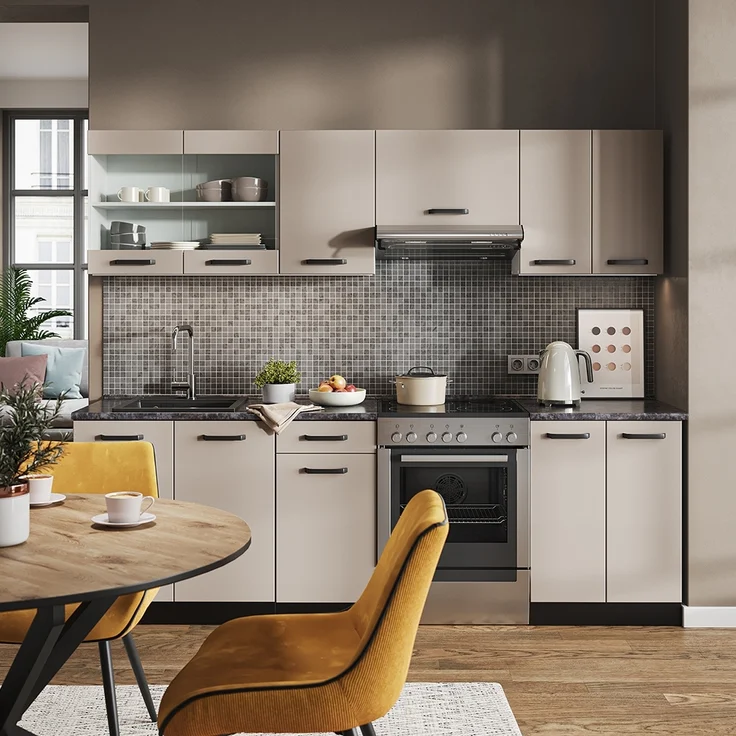 Küchenzeile R-Line Cashmere 240 cm , AP Anthrazit Vicco – Bild 3