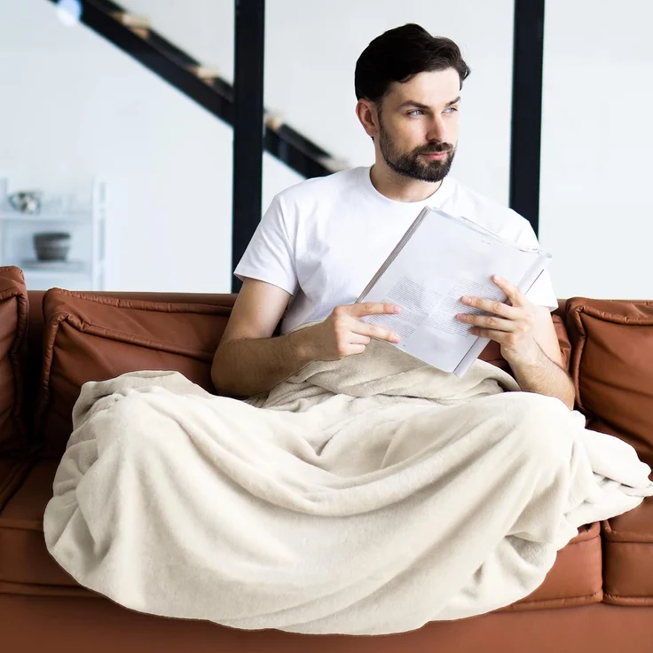 Wohndecke Kuscheldecke super weich & flauschig – warme Fleecedecke, Gräfenstayn, warme Wolldecke, Sofadecke & Tagesdecke - Überwurf Sofa, Couch – Bild 6