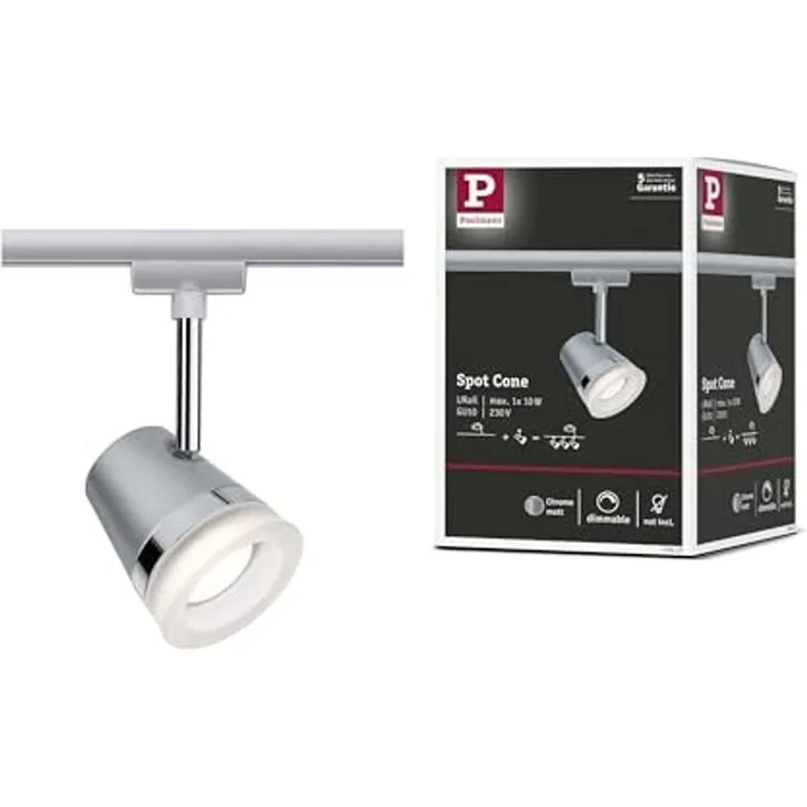Paulmann 97613 URail Spot Cone Chrom matt/Chrom ohne Leuchtmittel, max. 10W GU10
