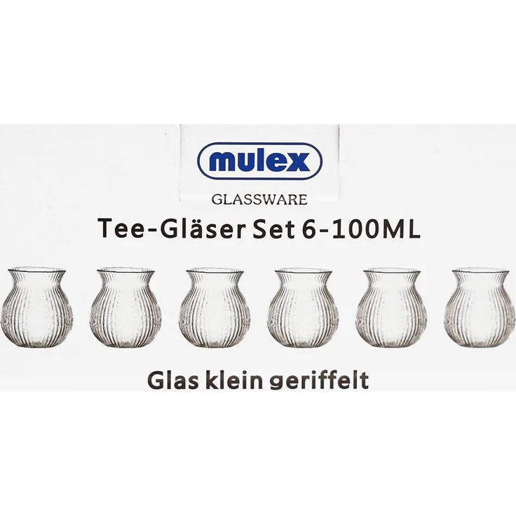 Mini-Teegläser, 100 ml - 6-teiliges Set im geriffeltem Design – Bild 5