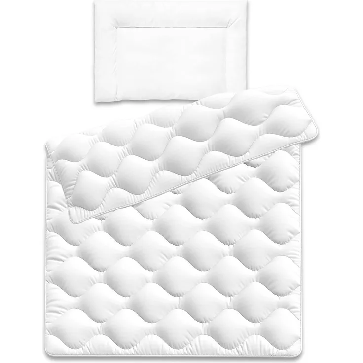 Siebenschläfer Baby Bettdecke und Kissen im Set - Kinderdecke 100x135 mit Kopfkissen 40x60 cm