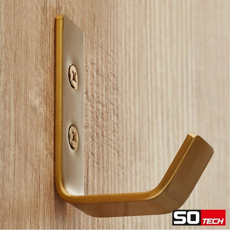 SO-TECH® Kleiderhaken Wandhaken, aus Edelstahl, 60 x 20 x 45 mm, (1-St), kleiner Jackenhaken mit abgerundeten Kanten gelb – Bild 2