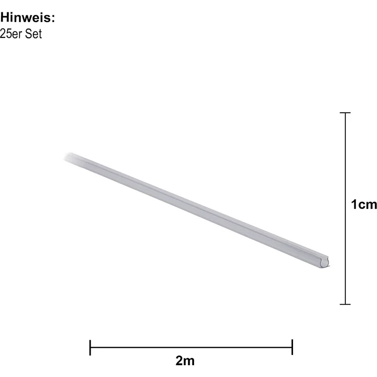 Lichtschlauchbefestigung ,Ropelight Reel', Kunststoffprofile, klar, 25 Stück, je 2m – Bild 2
