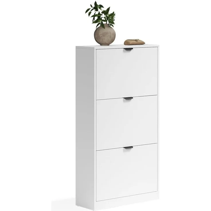 Schuhkipper Gizmo Weiß 59 x 112 cm mit 3 Fächern Vicco – Bild 6