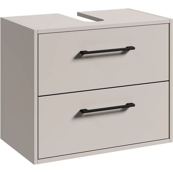 Waschbeckenunterschrank Florence 60 x 35 cm Cashmere - Hängender Badezimmerschrank mit 2 Schubladen – Bild 1