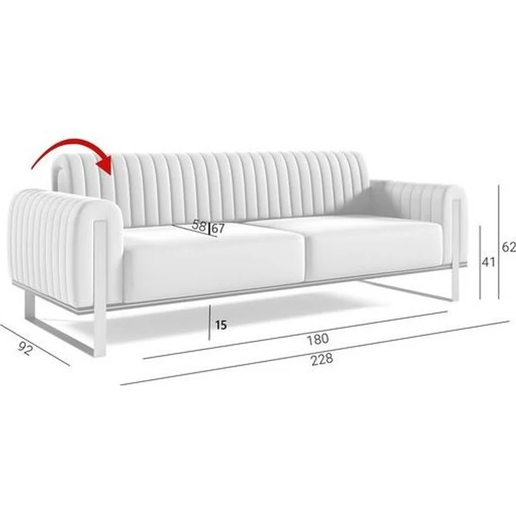 Sofa Designersofa VALERIE 3-Sitzer in Stoff Elisa Velvet Dunkelblau – Bild 4